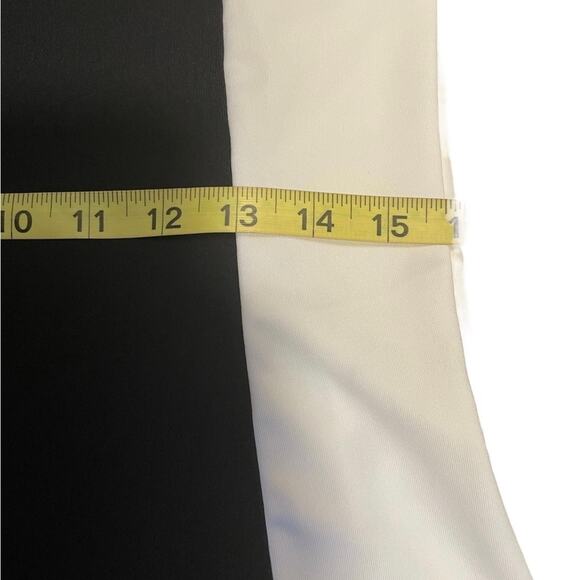 NWT Flex Time Drop Waist DRESS Womens M Black White Sleeveless Mini Stretch - Picture 7 of 9